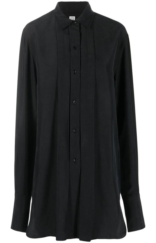 Pleated silk shirt