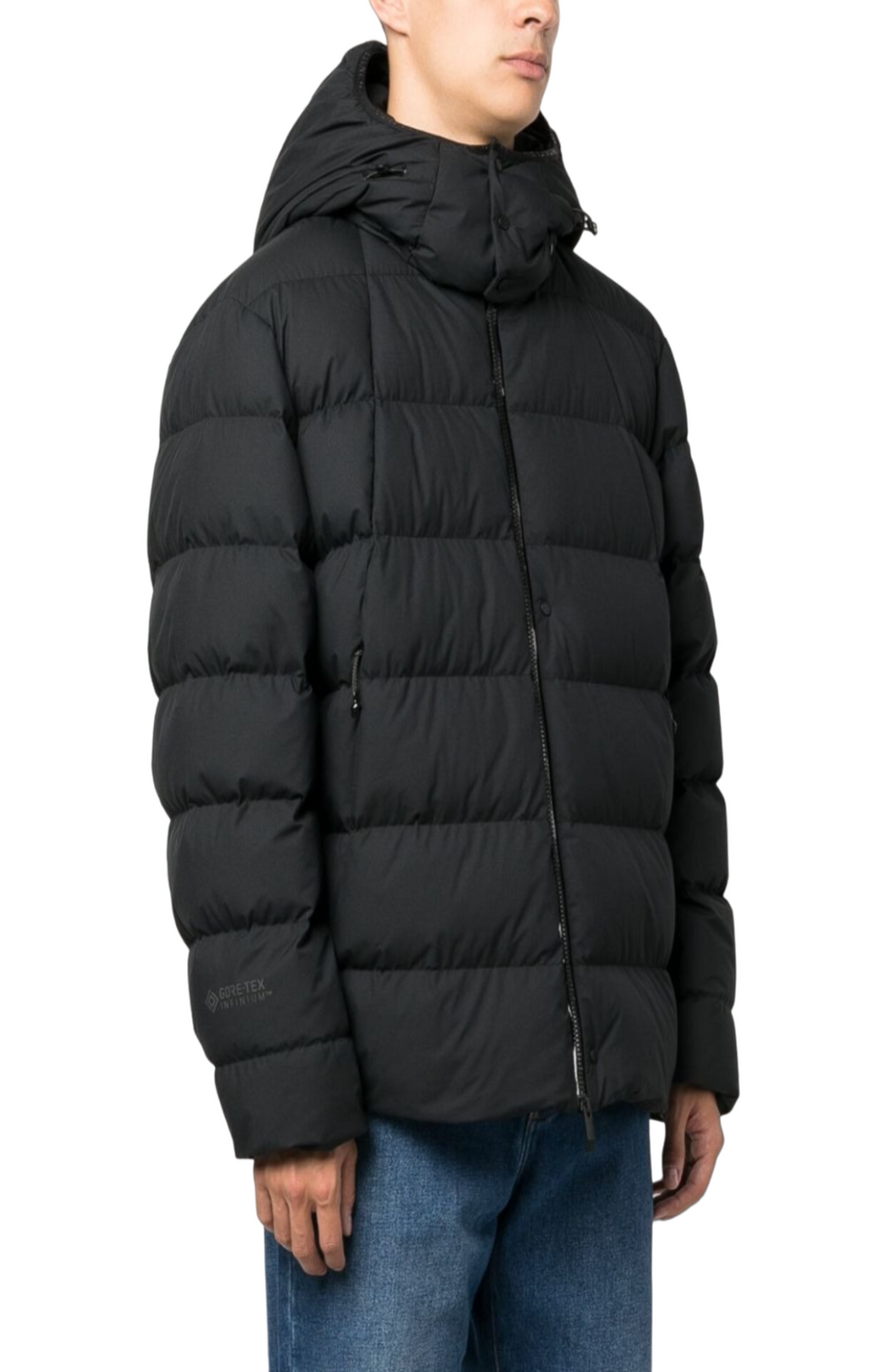 Funnel-neck padded down jacket