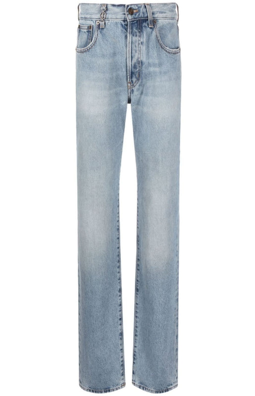 Mid-rise straight-leg jeans