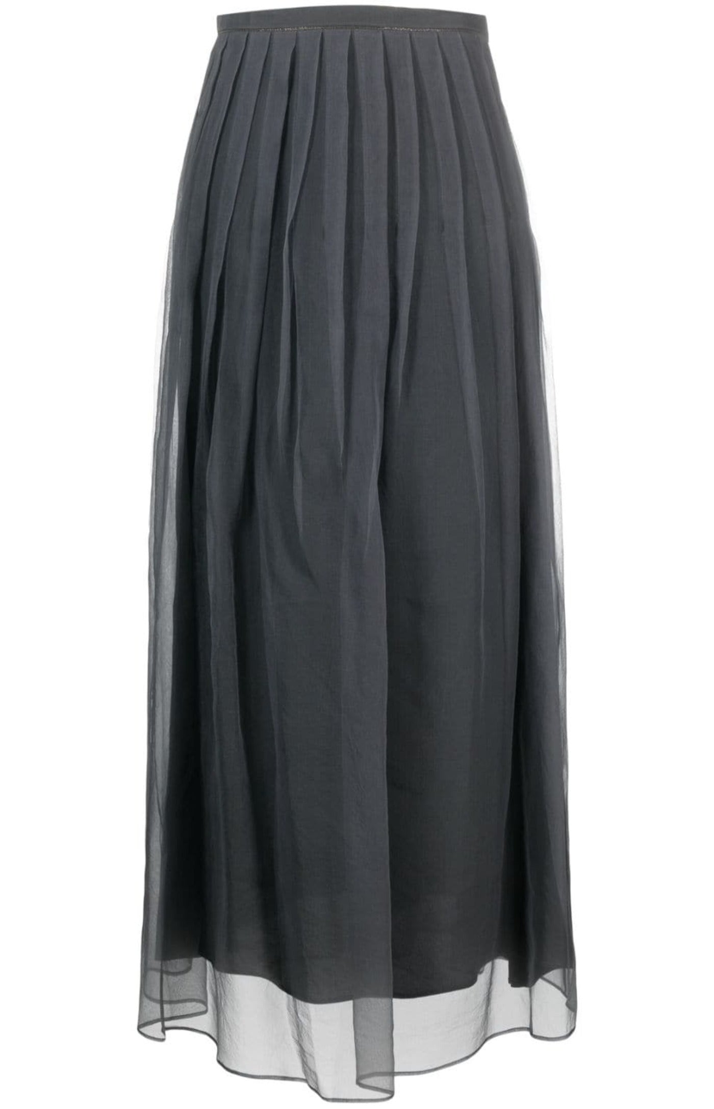 Pleated chiffon midi skirt