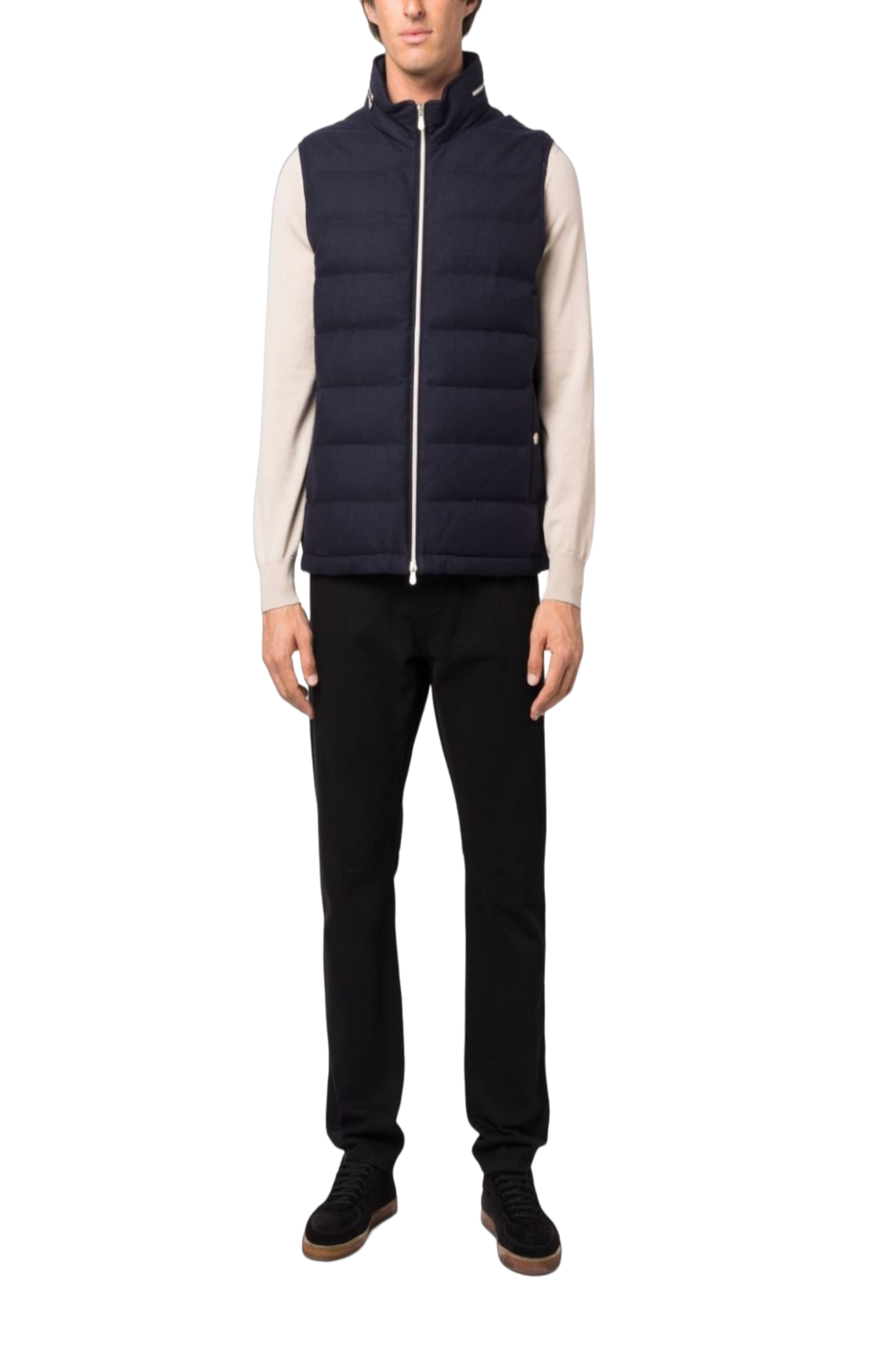 Load image into Gallery viewer, High-neck zip-fastening gilet