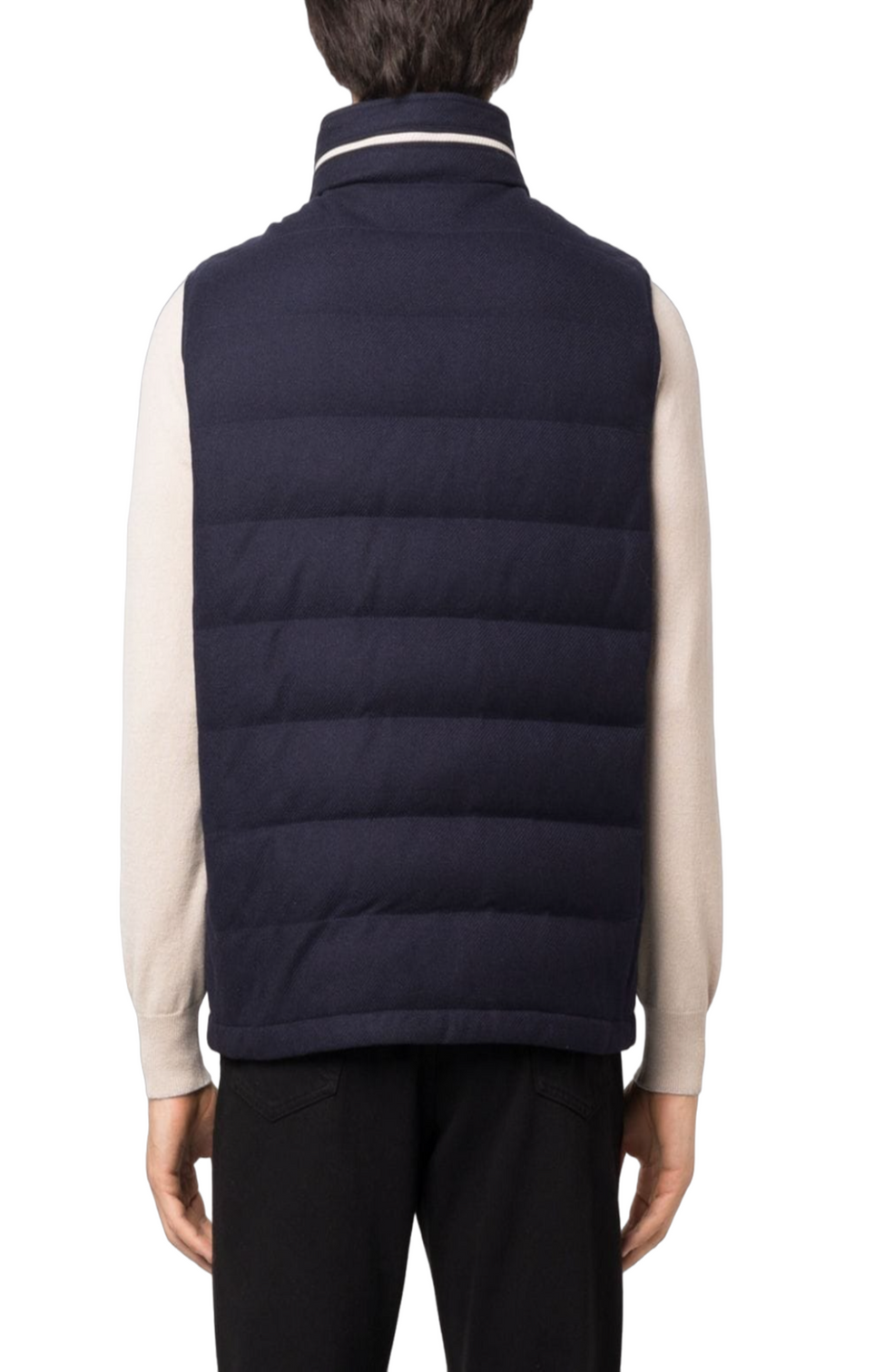 High-neck zip-fastening gilet