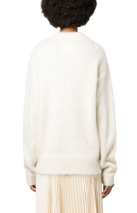 Logo-embroidered chunky-knit jumper