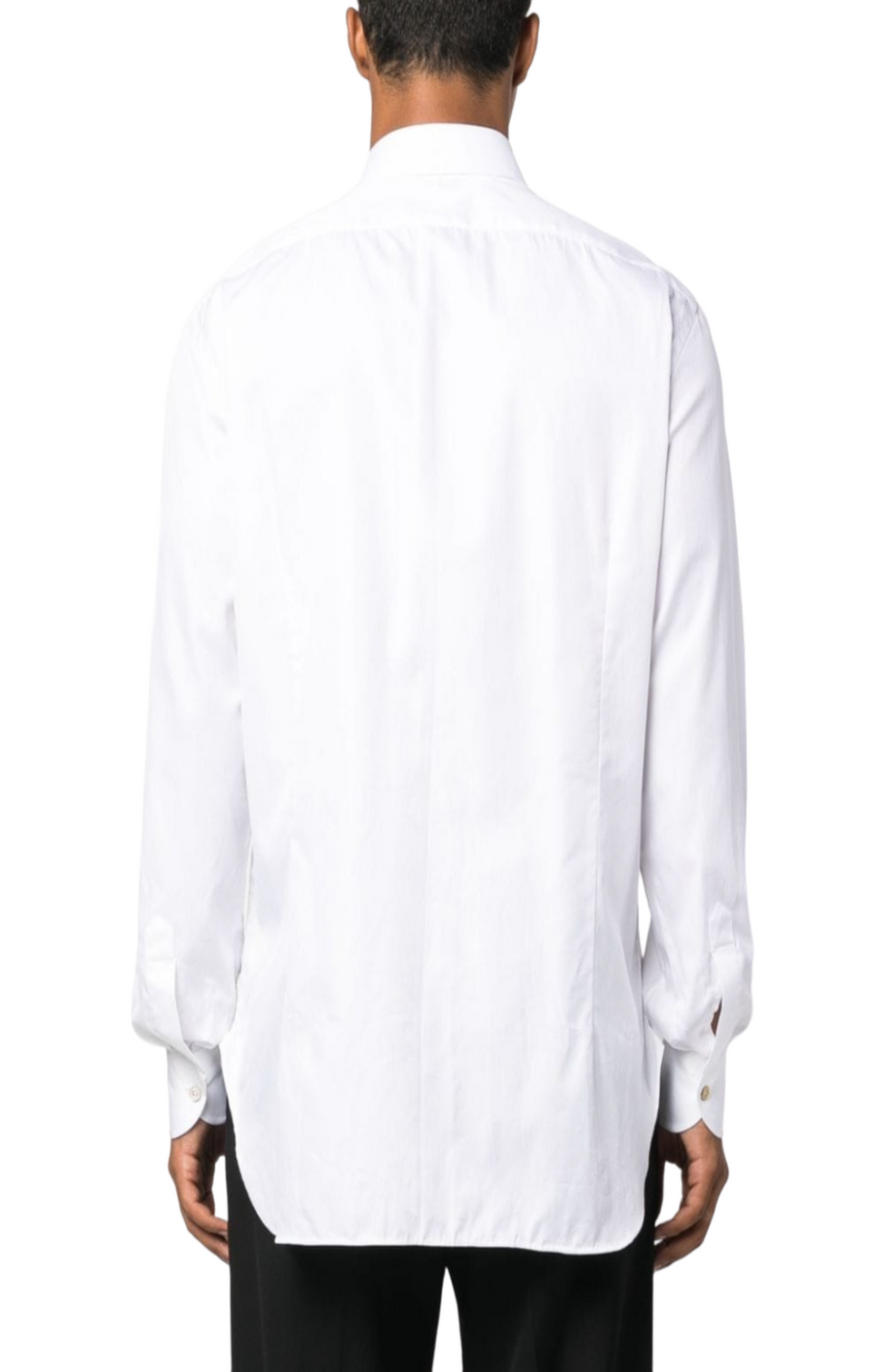 Pointed-collar cotton shirt