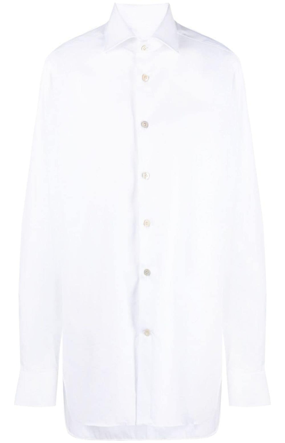 Pointed-collar cotton shirt