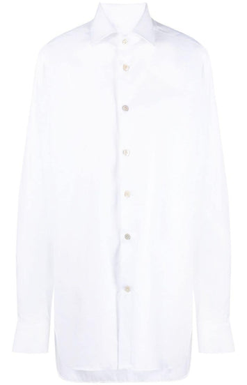 Pointed-collar cotton shirt