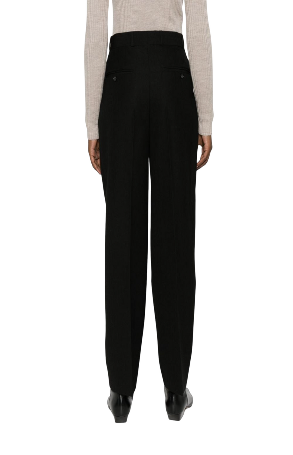 High-waisted pleated trousers