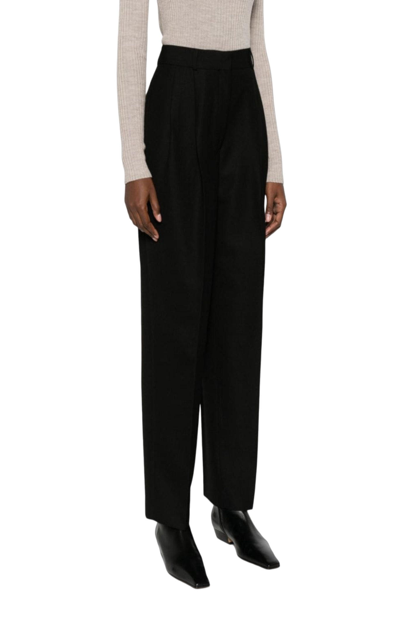 Load image into Gallery viewer, High-waisted pleated trousers