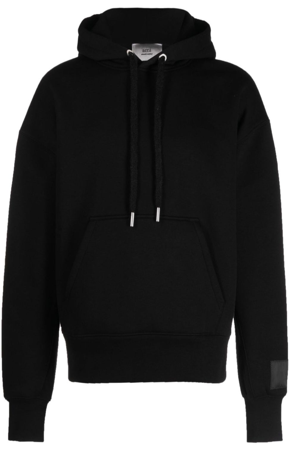 Logo-patch cotton hoodie