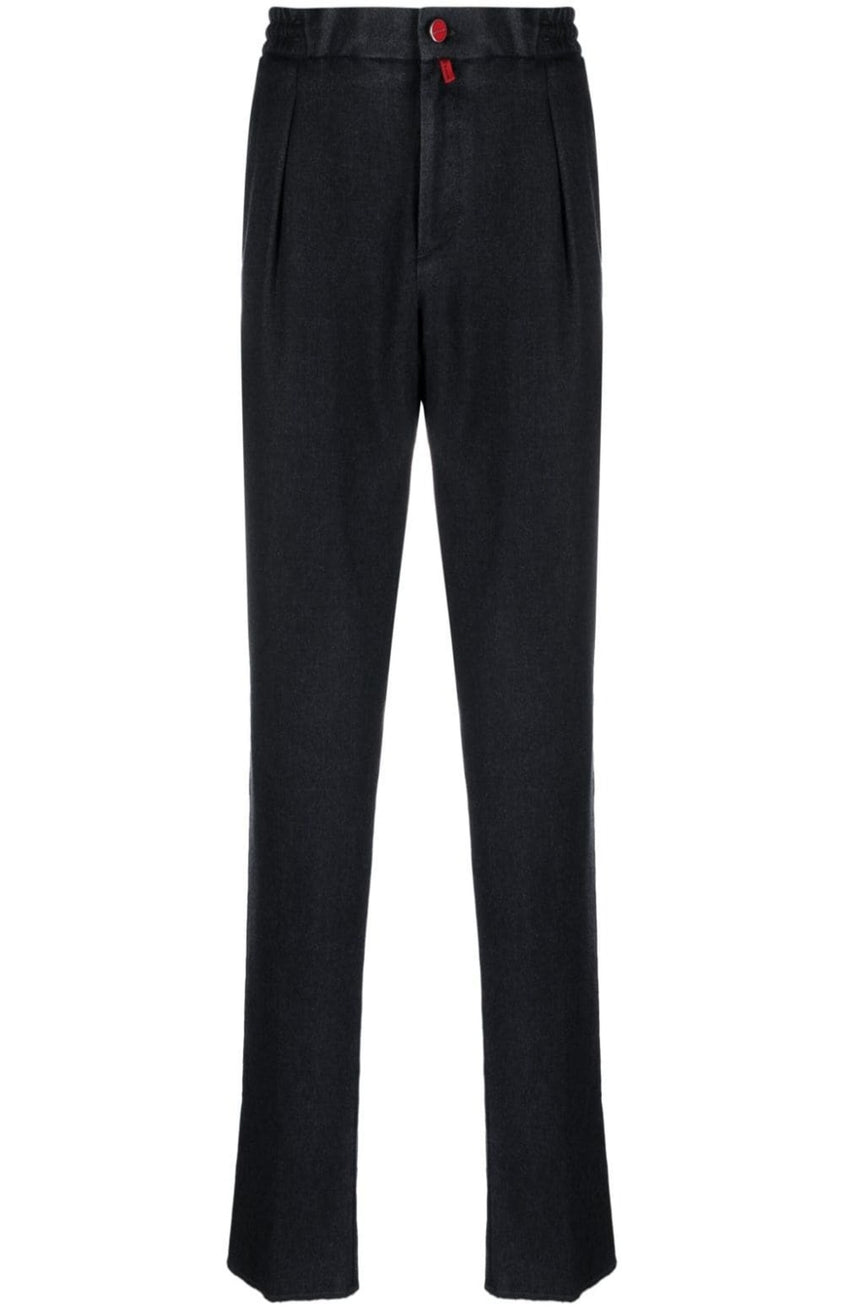 Logo-patch straight-leg trousers