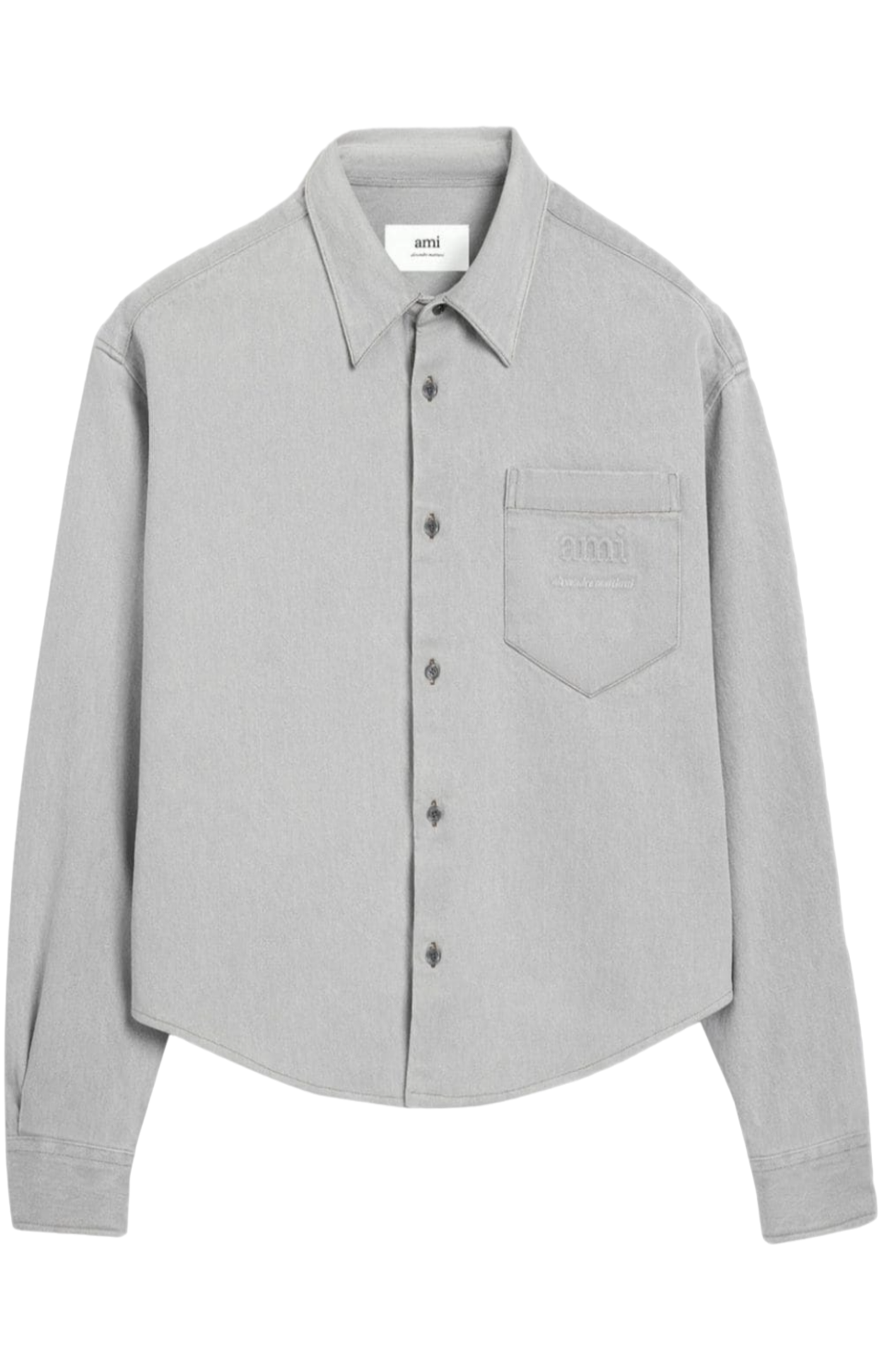 Logo-embossed denim shirt