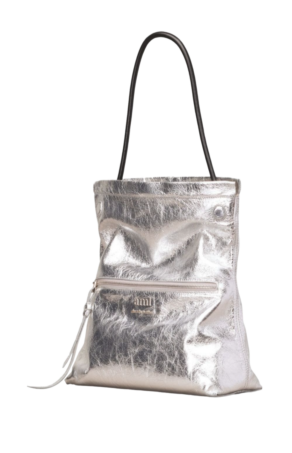 Metallic folded shoulder bag