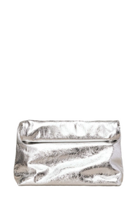 Metallic folded shoulder bag