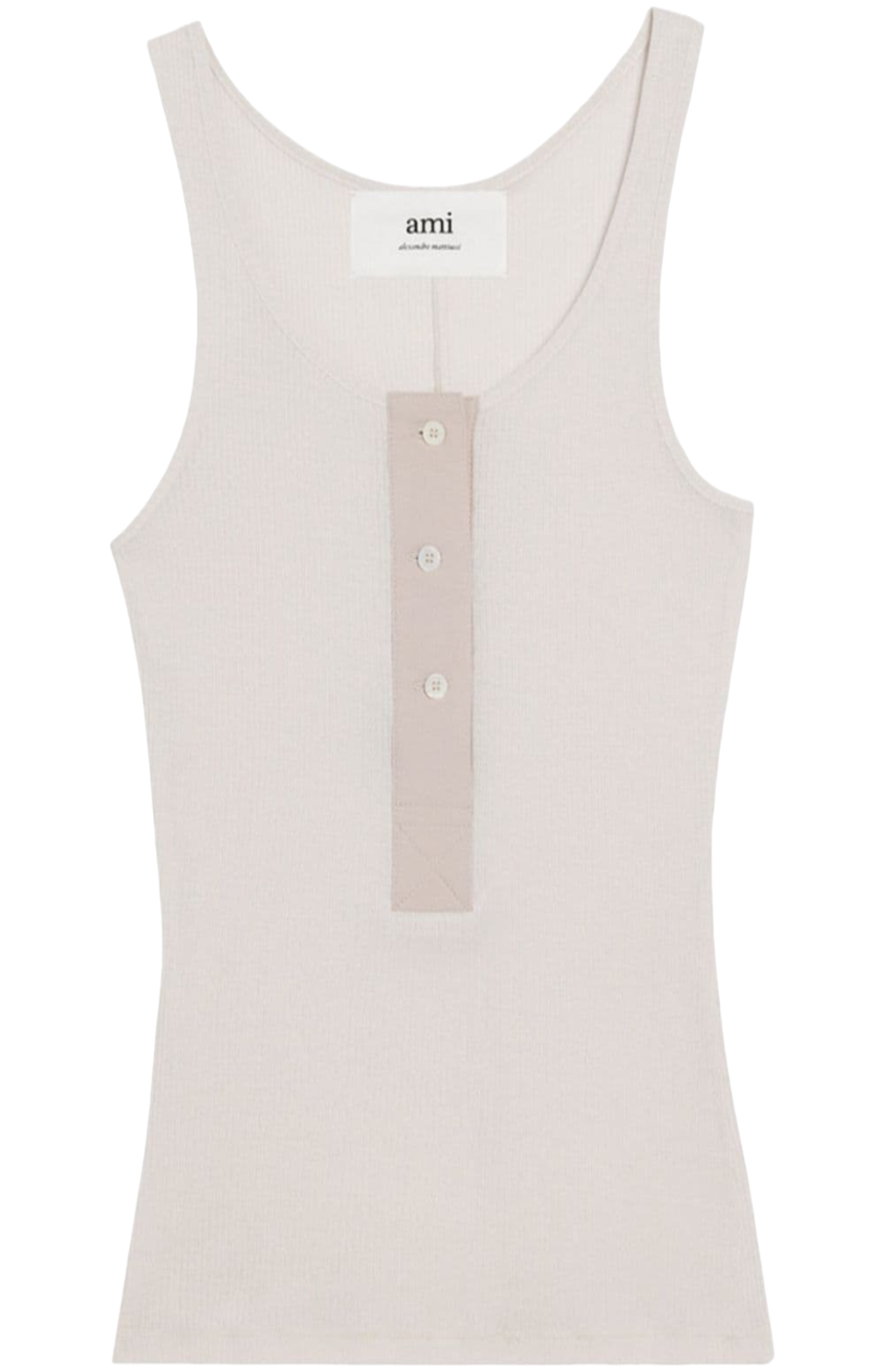 Button-front cotton-rib tank top