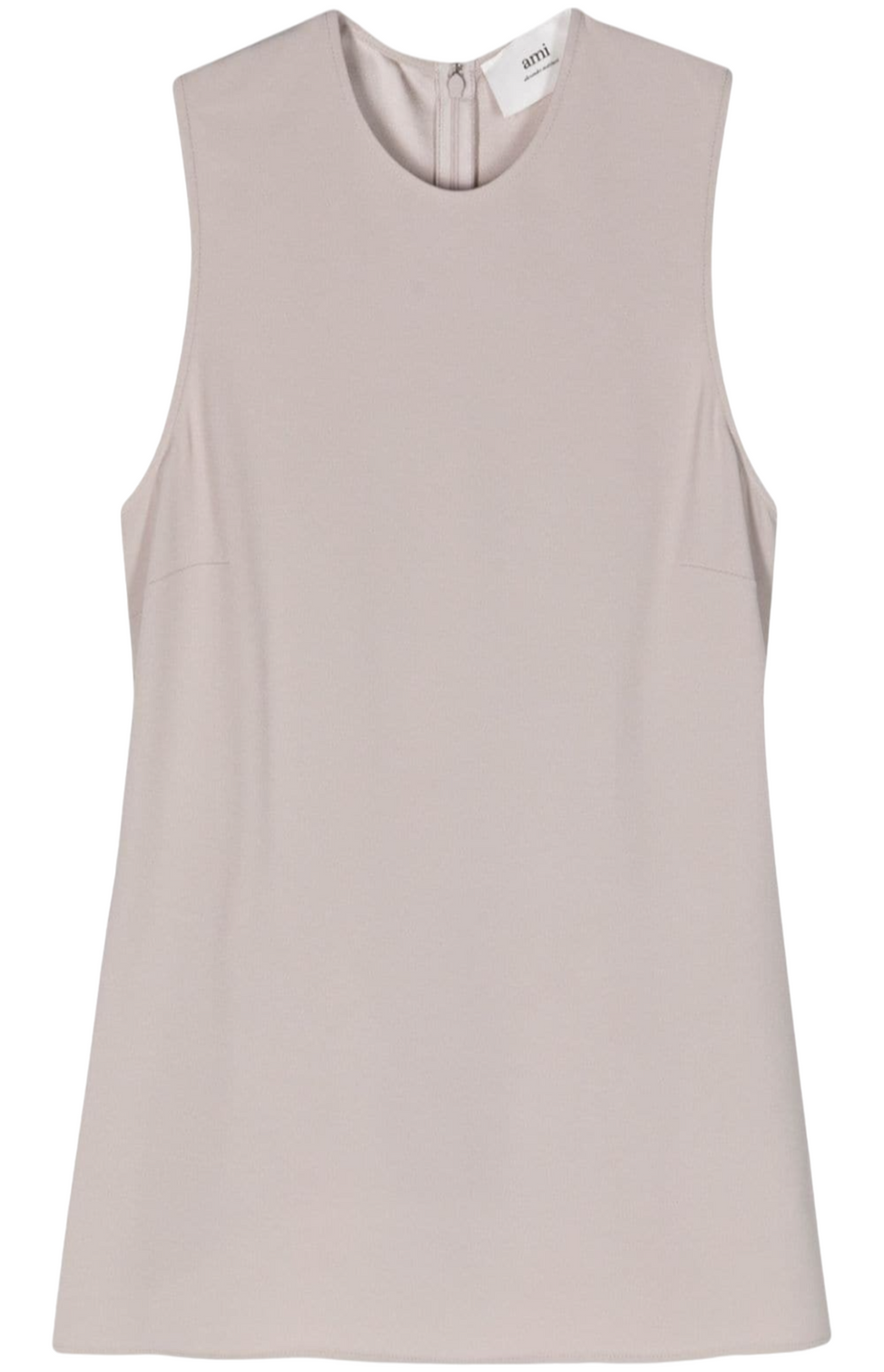 Round-neck crepe tank top