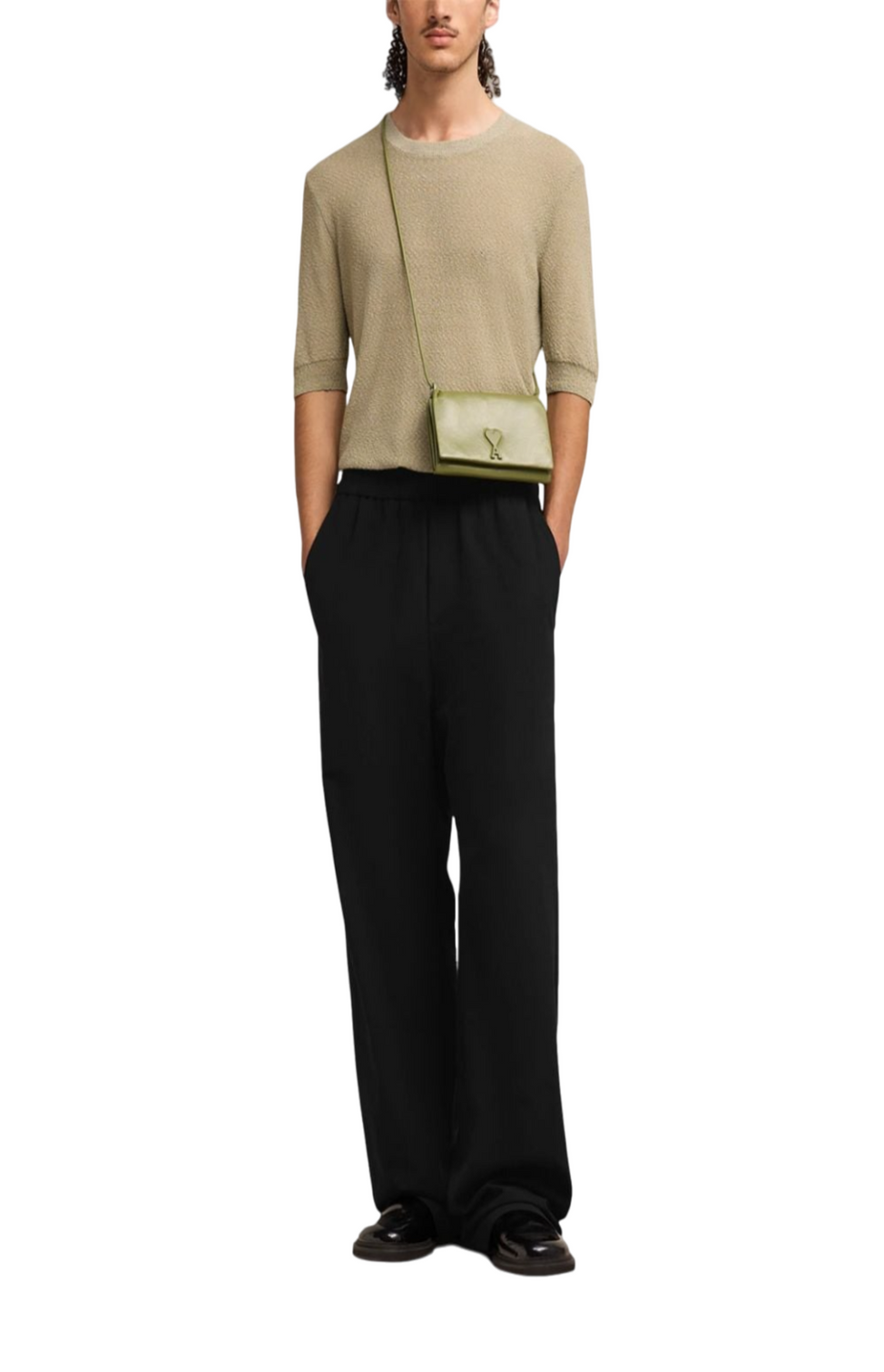 Ami de Coeur-plaque cotton trousers