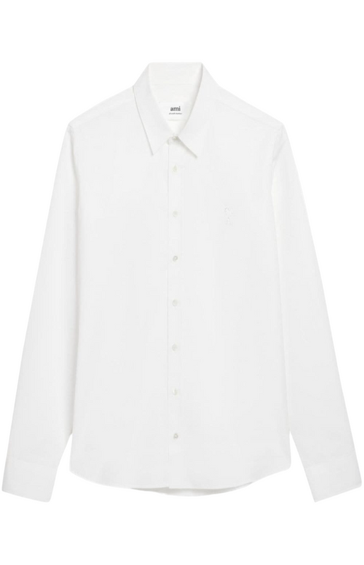 Logo-embroidered cotton shirt