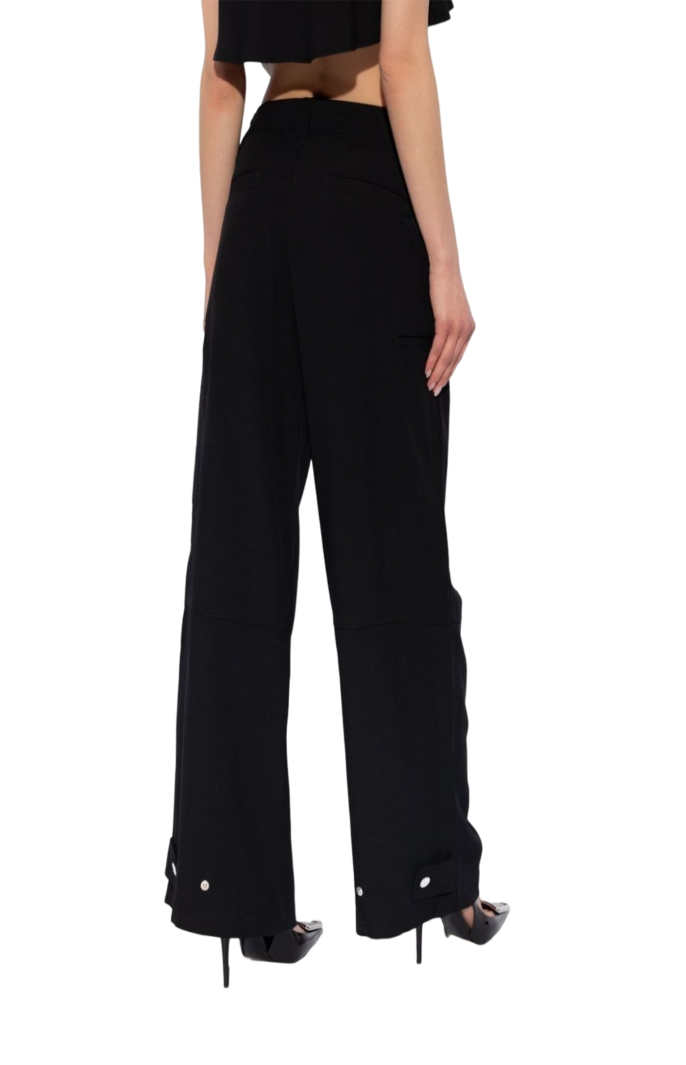 Load image into Gallery viewer, Low-rise multi-pockets palazzo trousers