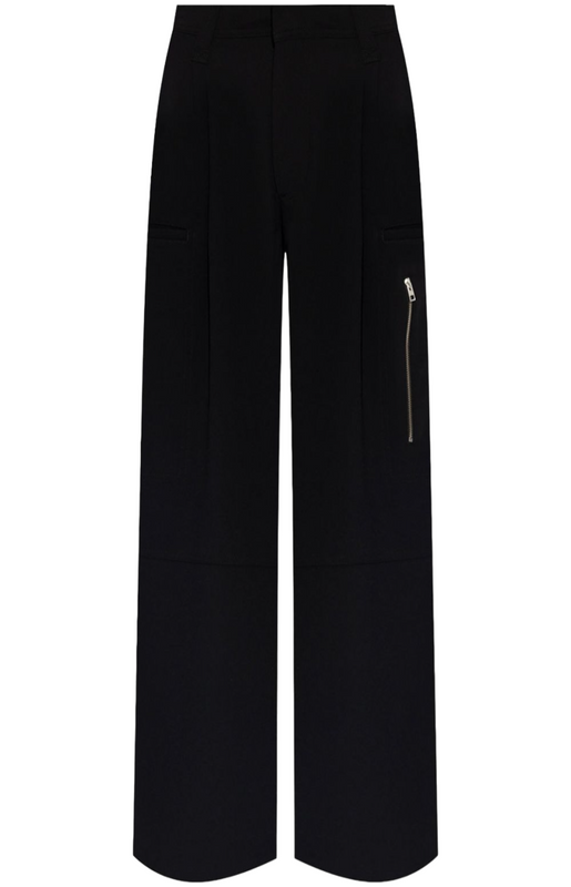 Low-rise multi-pockets palazzo trousers