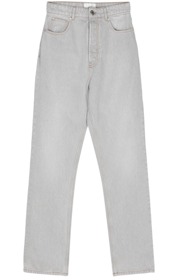 Logo-patch tapered jeans