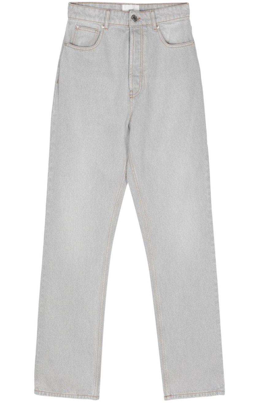 Logo-patch tapered jeans