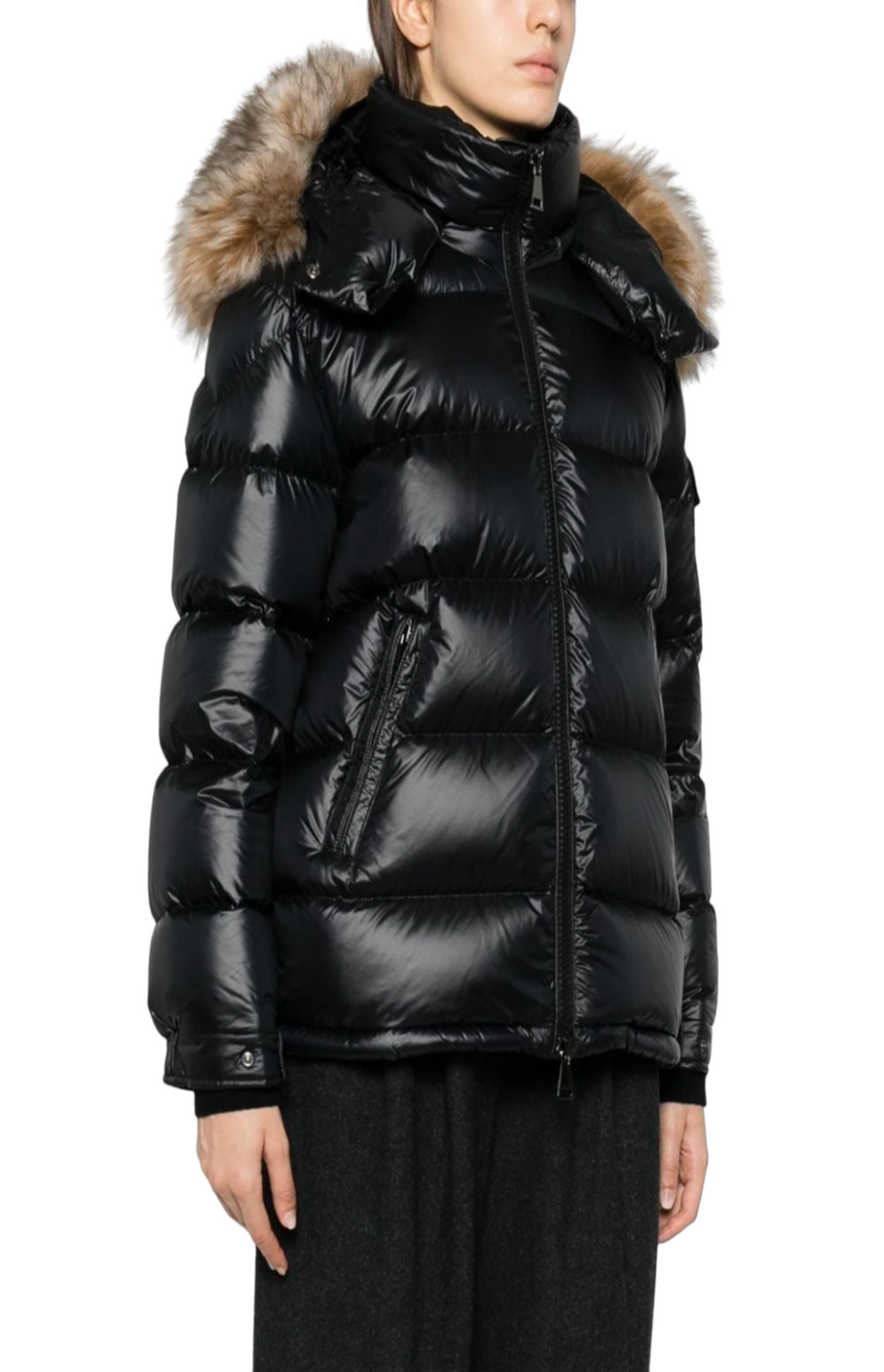 Mairefur hooded quilted jacket