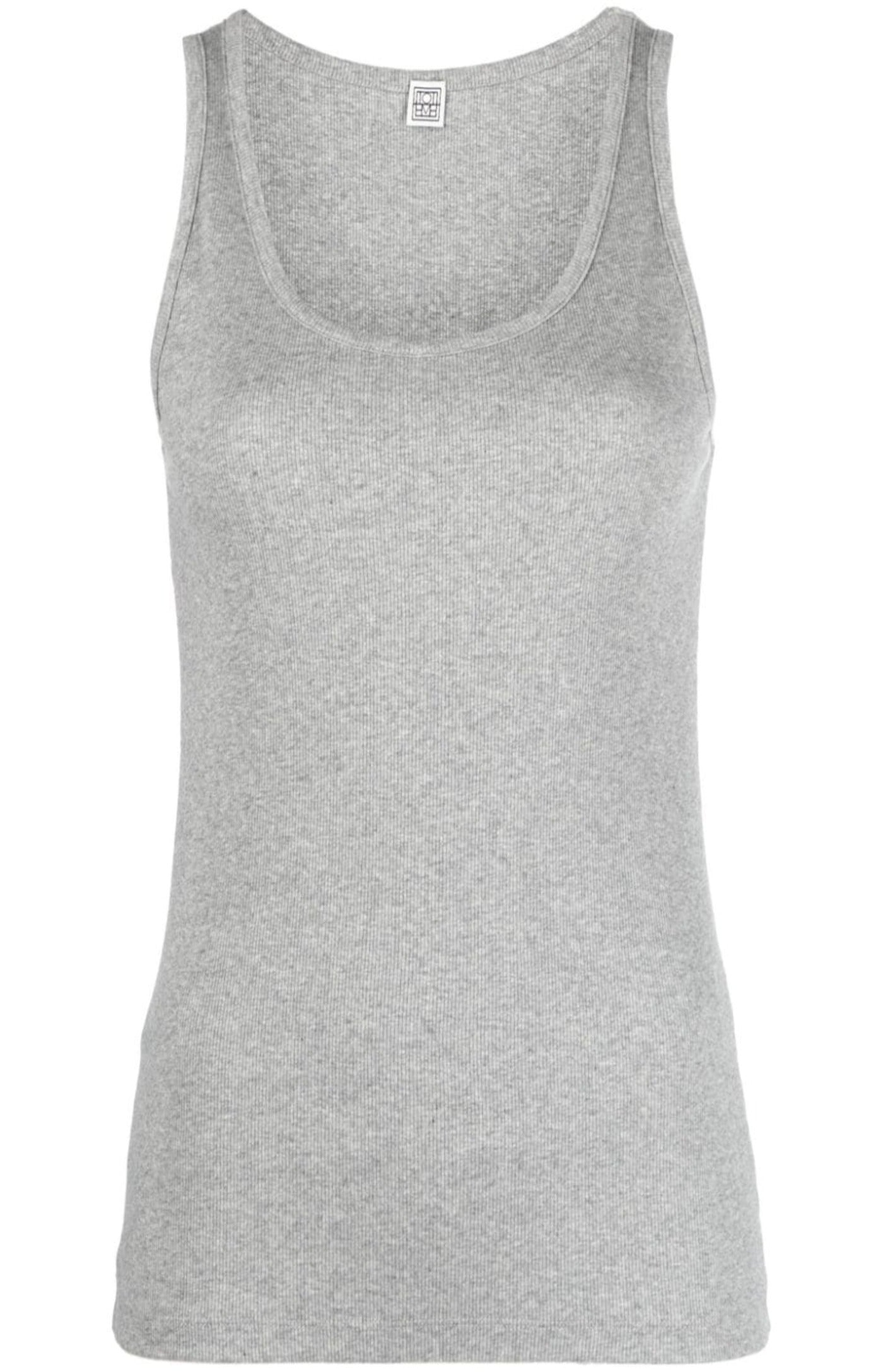 Load image into Gallery viewer, Mélange-effect fine-ribbed tank top