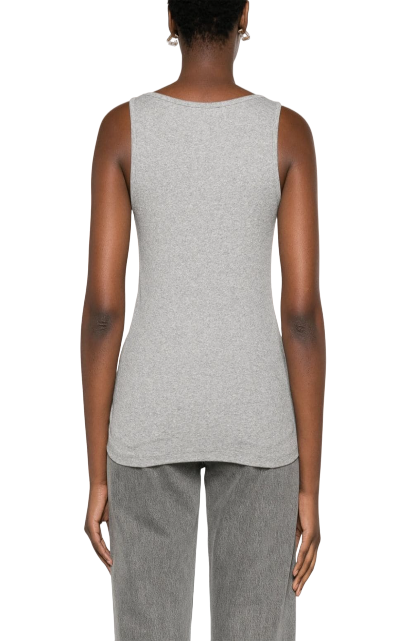 Load image into Gallery viewer, Mélange-effect fine-ribbed tank top