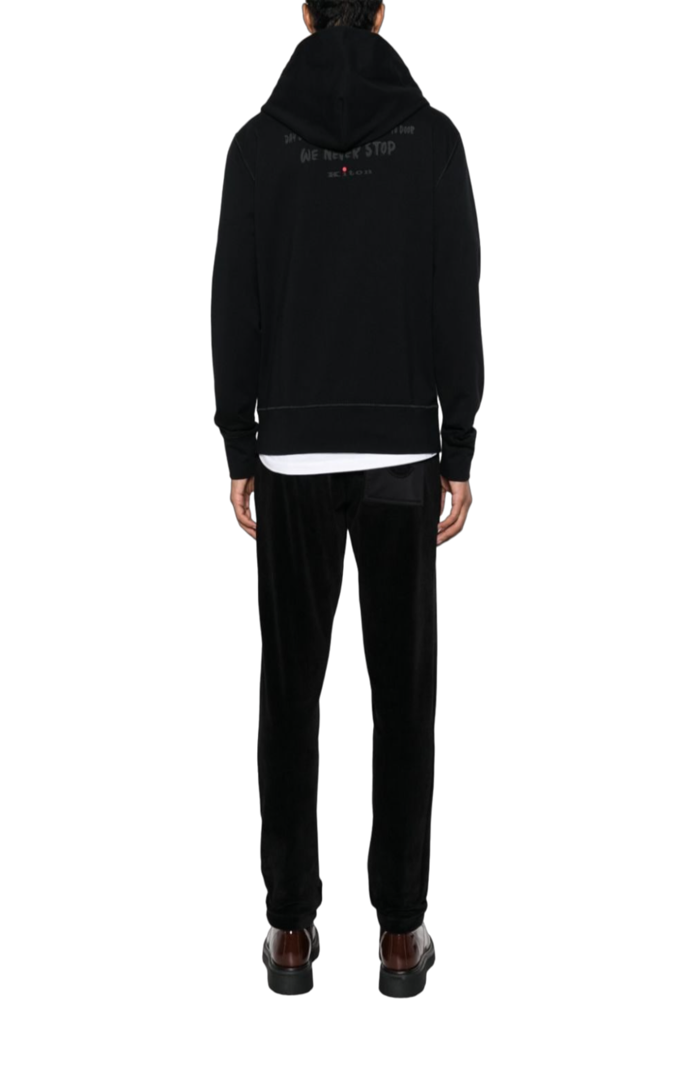 Load image into Gallery viewer, Black stretch-cotton long sleeves