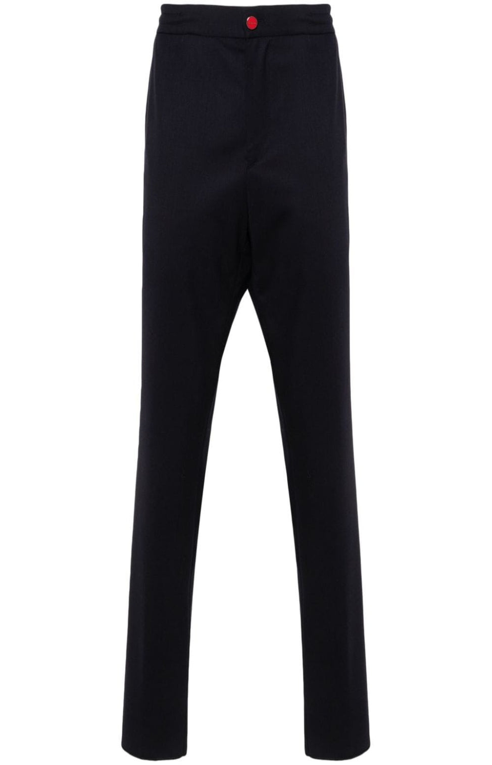 Logo-patch cotton tapered trousers