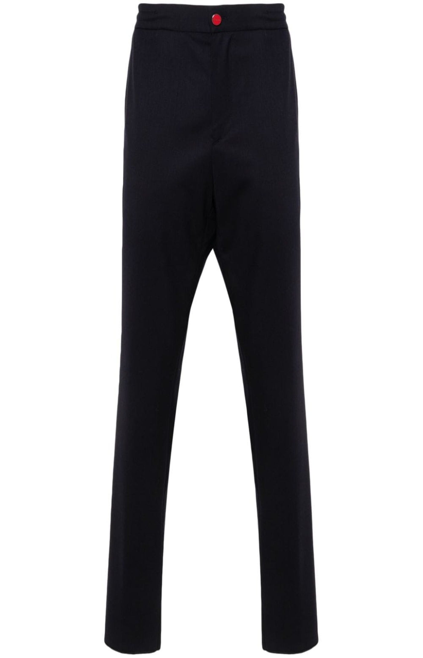 Logo-patch cotton tapered trousers