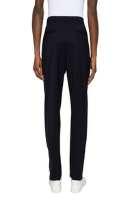 Logo-patch cotton tapered trousers