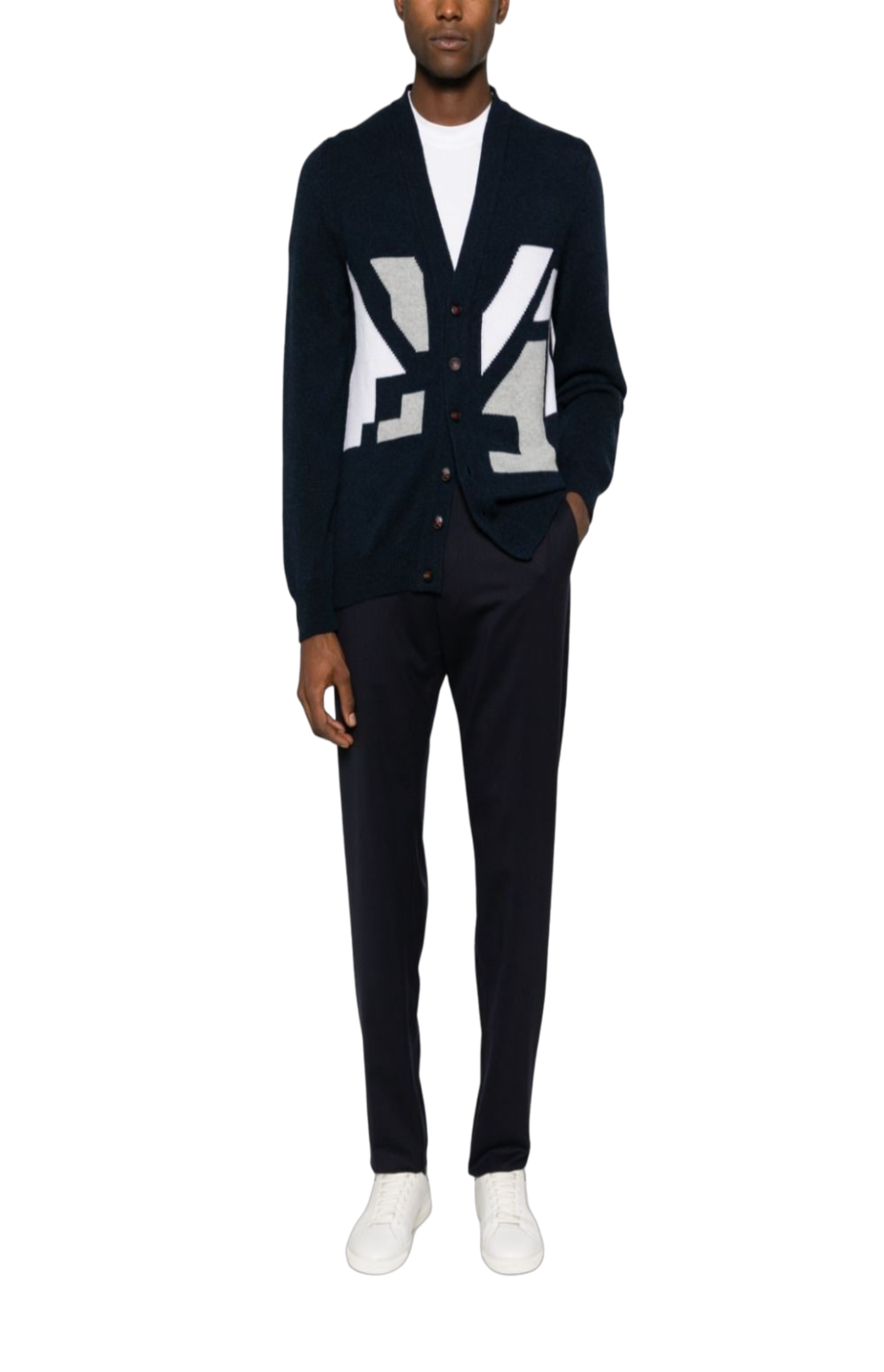 Load image into Gallery viewer, Logo-patch cotton tapered trousers