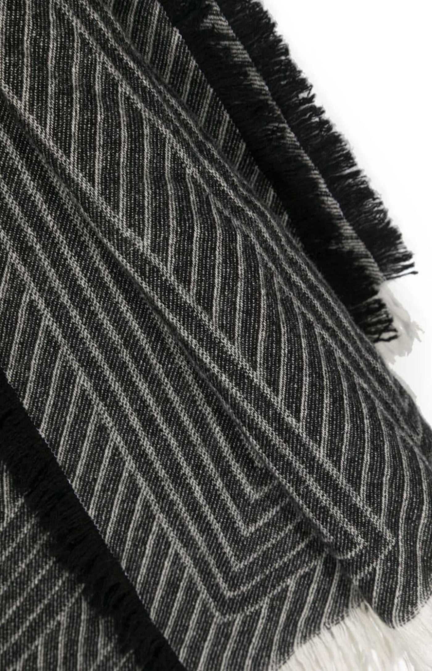 Load image into Gallery viewer, Monogram-jacquard striped fringed scarf