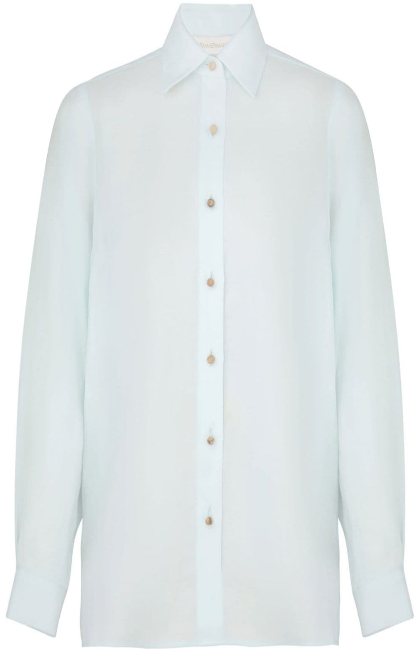 Natura stand-collar shirt