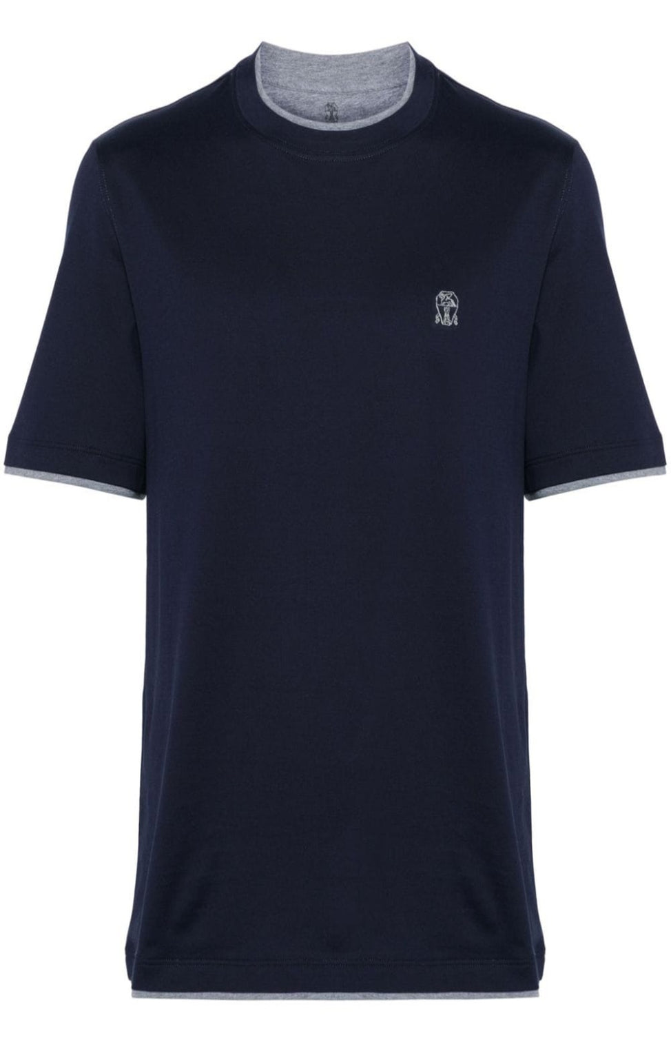 Logo-embroidered layered T-shirt