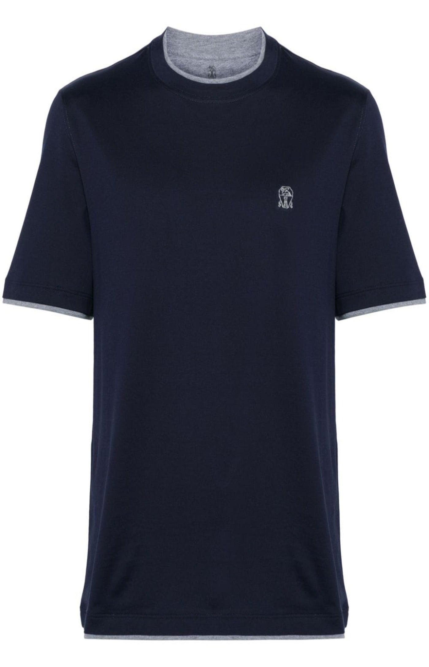 Logo-embroidered layered T-shirt