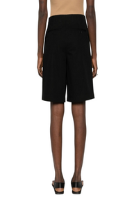 Knee-length twill shorts