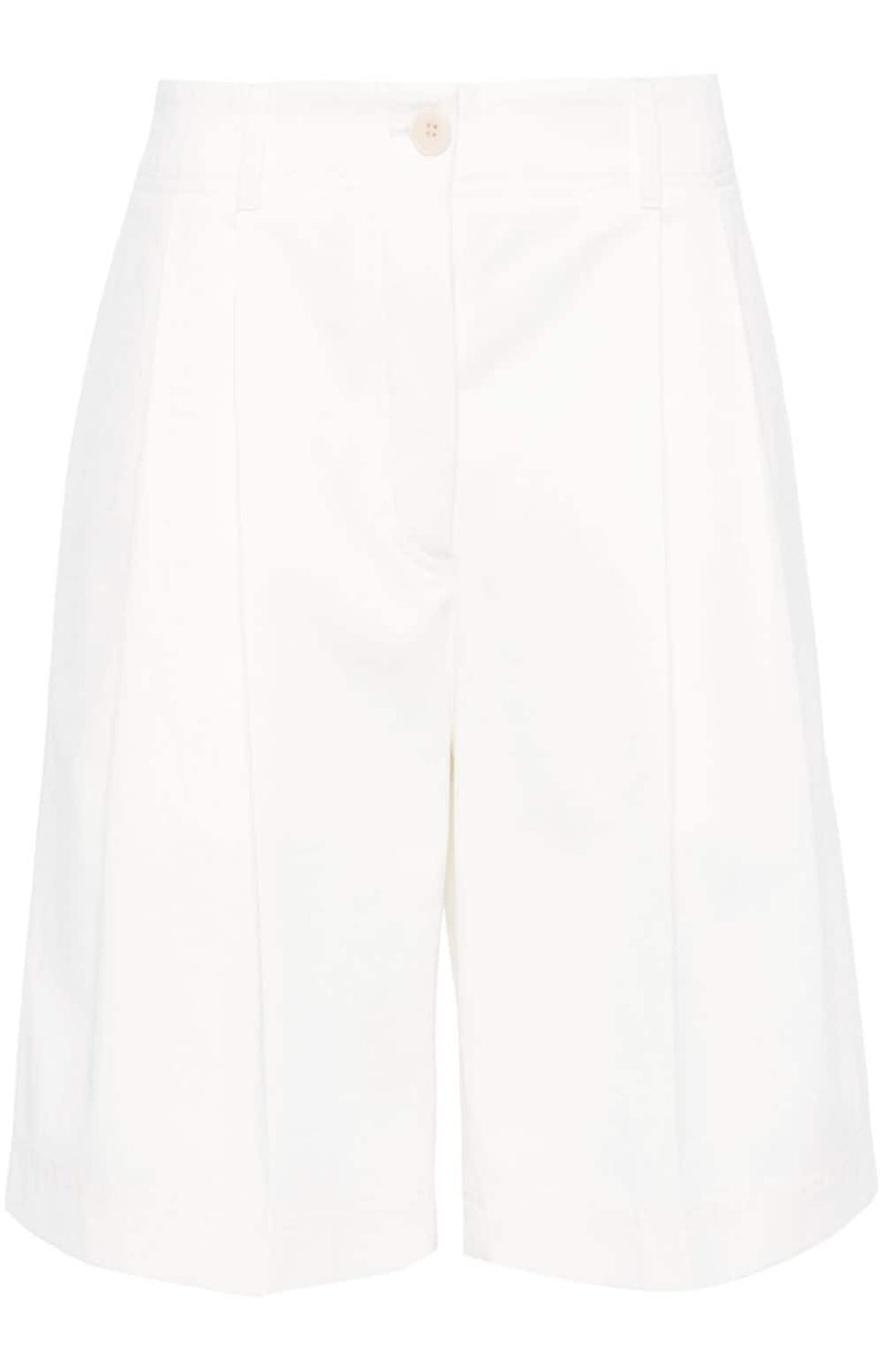 Twill pleated shorts