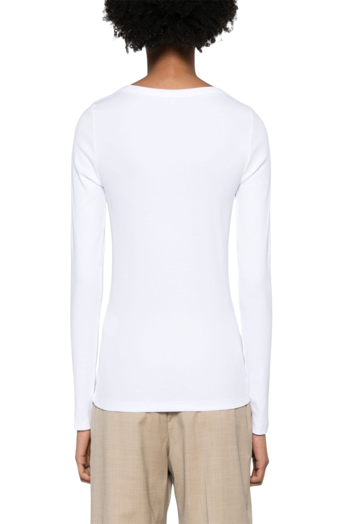 Load image into Gallery viewer, Scoop-neck fine-ribbed T-shirt