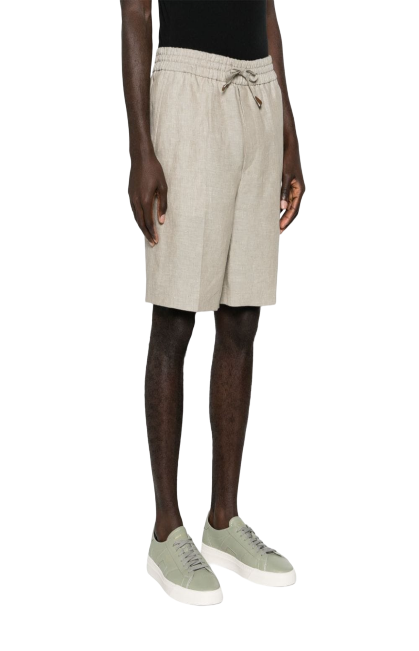 Load image into Gallery viewer, Mid-rise linen bermuda shorts