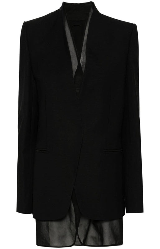 Layered single-breasted blazer