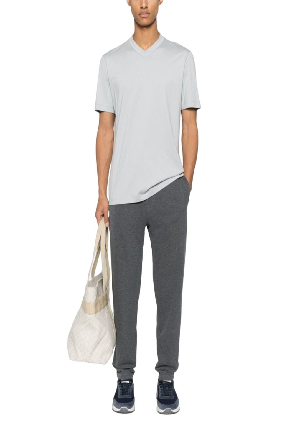 Mélange jersey trousers