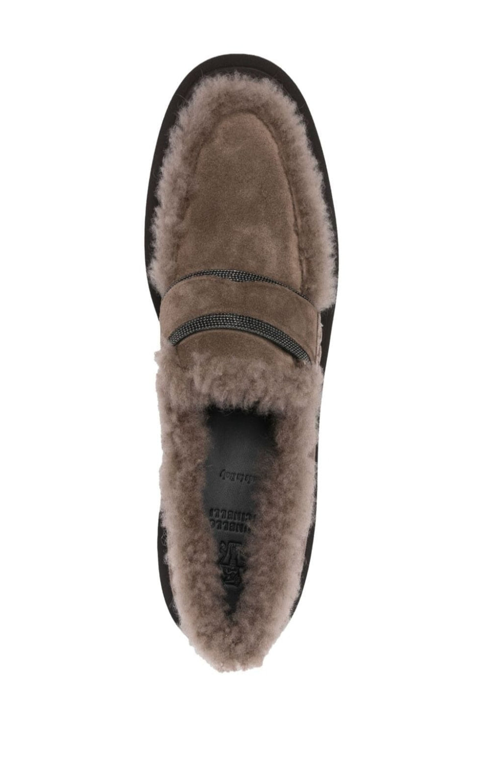 Faux-shearling suede loafers