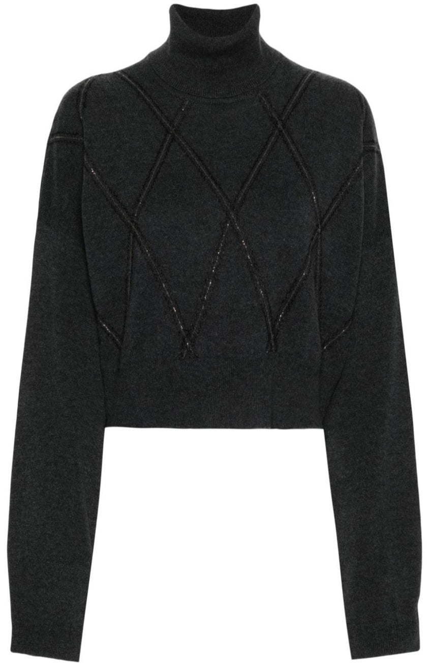Monili-detail cropped top
