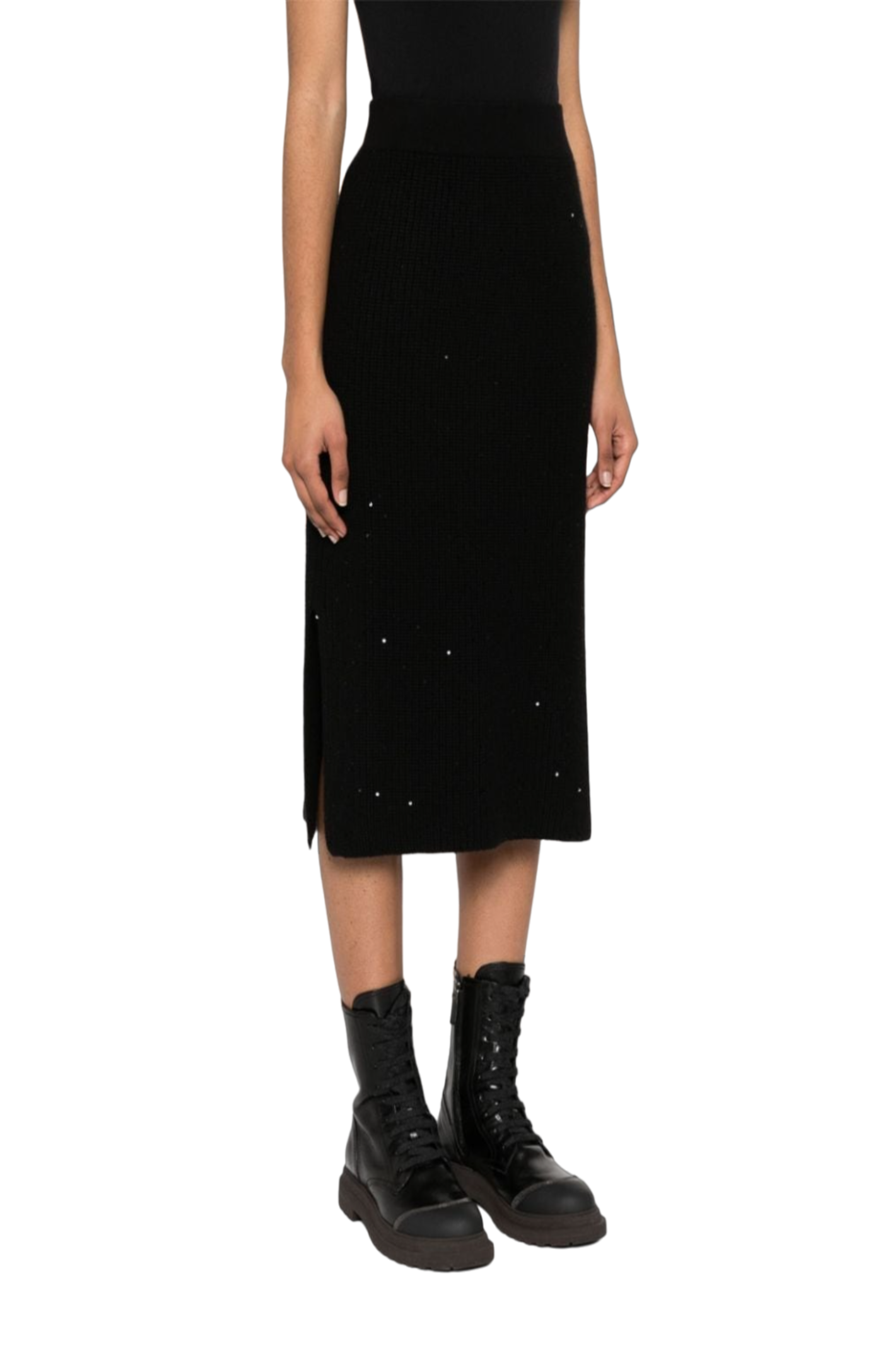 Load image into Gallery viewer, Sequined ribebd midi skirt