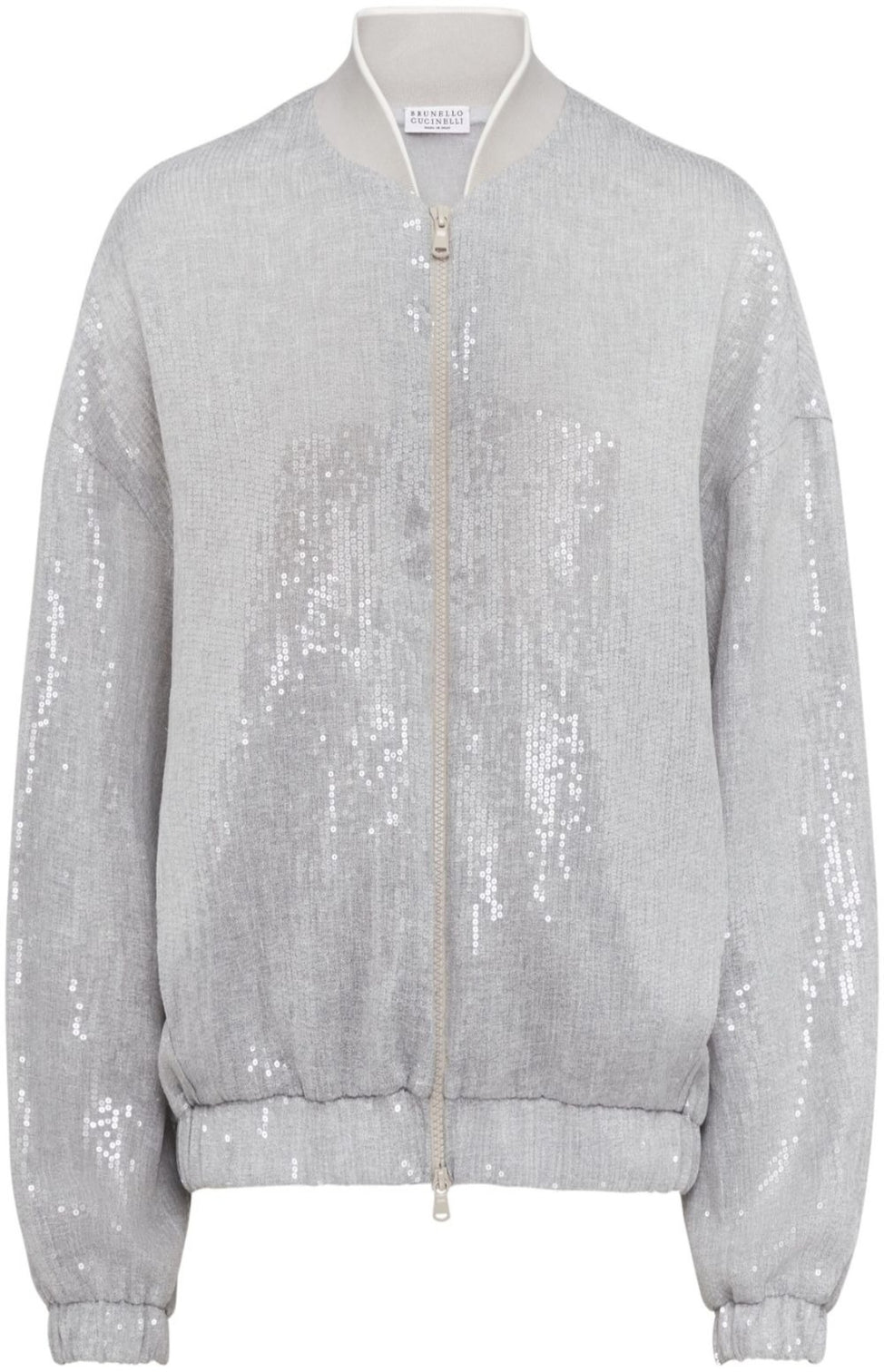 Sequin-embellished bomber jacket