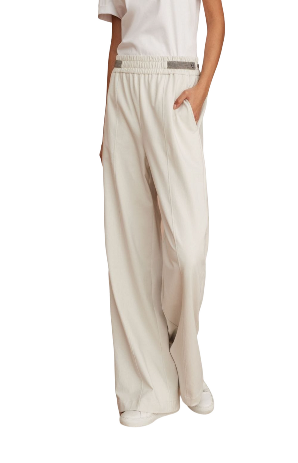 Monili chain wide-leg trousers