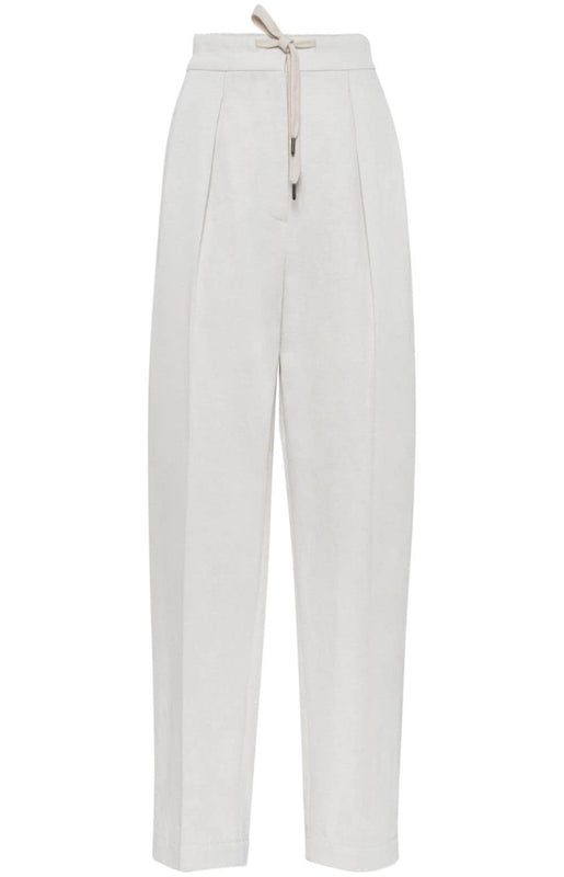 Straight-leg gabardine trousers