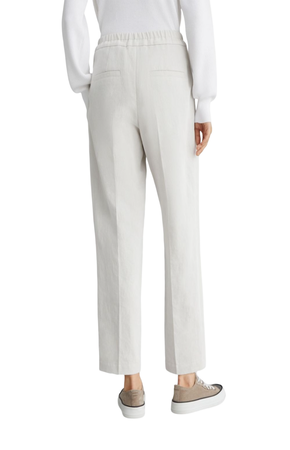 Straight-leg gabardine trousers